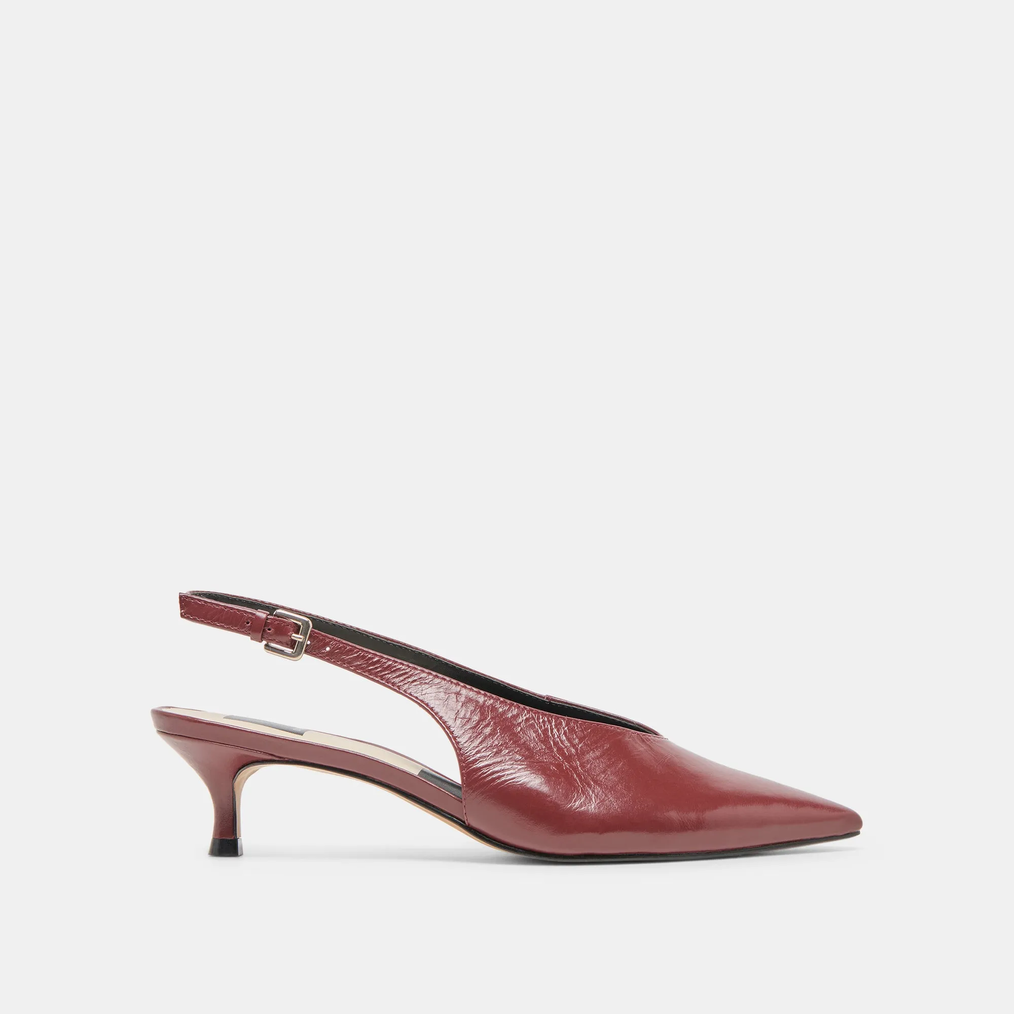 ALENNA HEELS OXBLOOD CRINKLE PATENT Sleek Heels Office Mode
