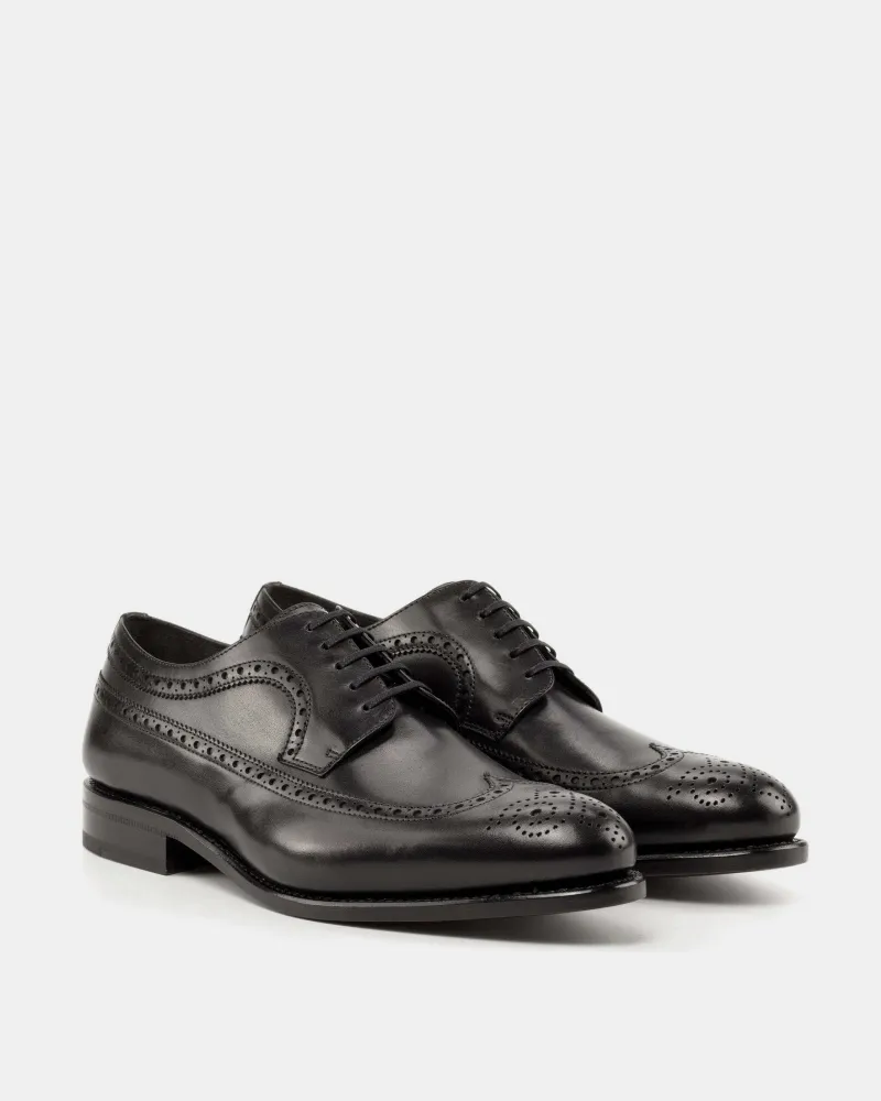 Alex Black Calf Wingtip Derby Monk Strap Style