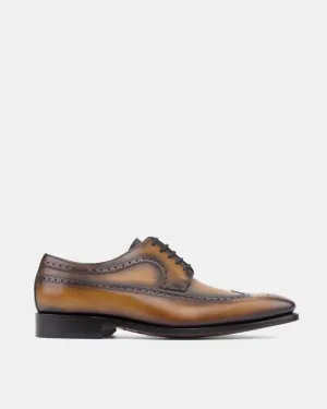 Good Grip Alex Tobacco Wingtip Derby with Half-Rubber Soles - 722