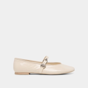 ALIZZA BALLET FLATS CREME CRINKLE PATENT Metro Style