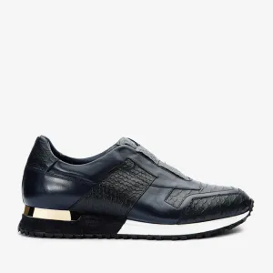 The Mugla Navy Snk Leather Men Sneaker Final Sale! Multi Density Adaptive Ease