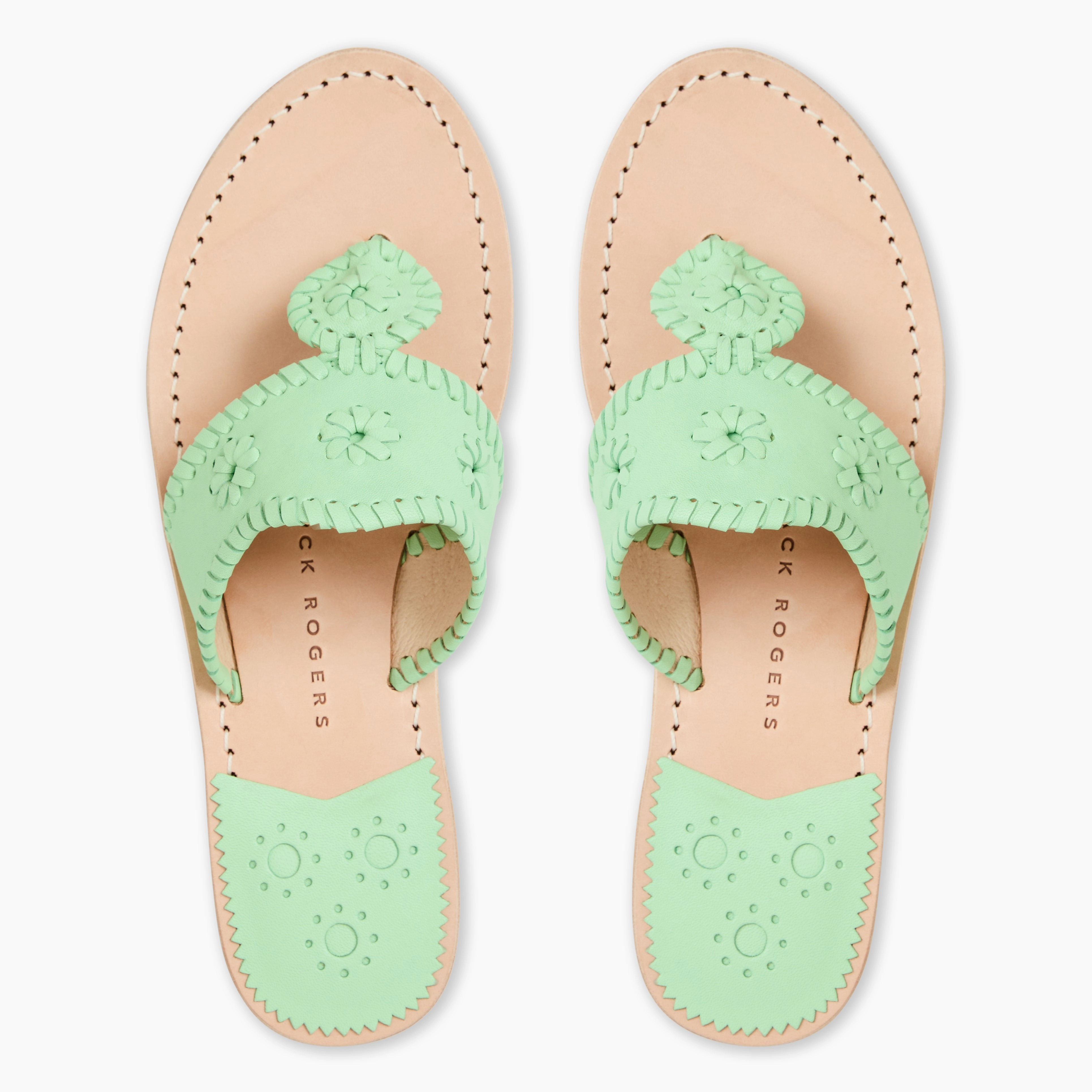 Metal Shine Outfit Match Jacks Leather Flat Sandal