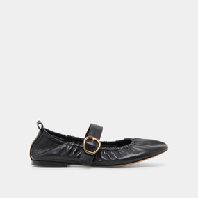 CAELY BALLET FLATS BLACK LEATHER Water Edge