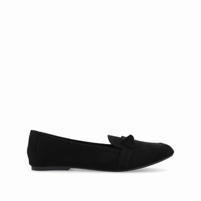 MARCI LOAFER FLATS IN FAUX SUEDE Strap Look Point