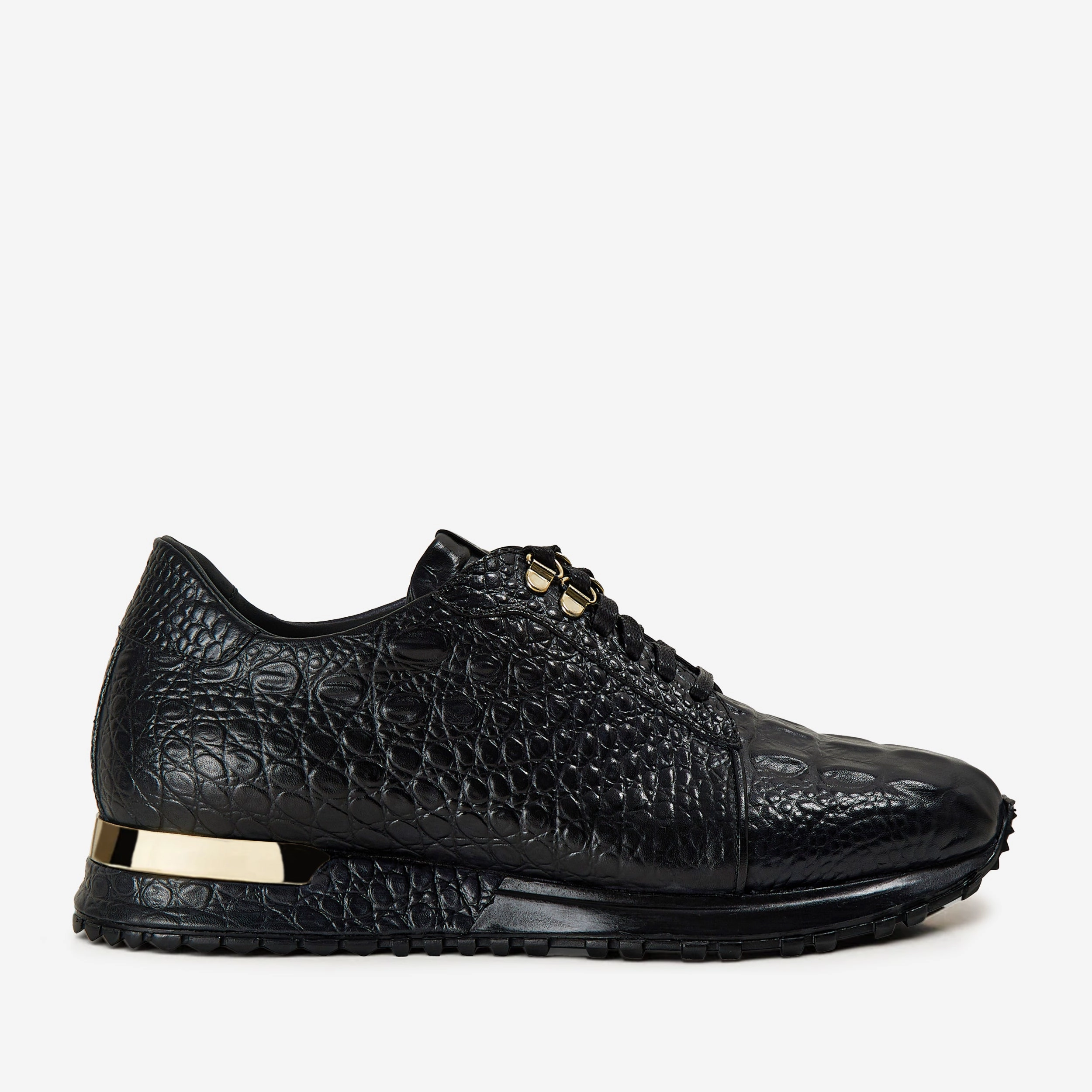 The Bomba Black Crocodile Leather Men Sneaker Shock-absorbent wear