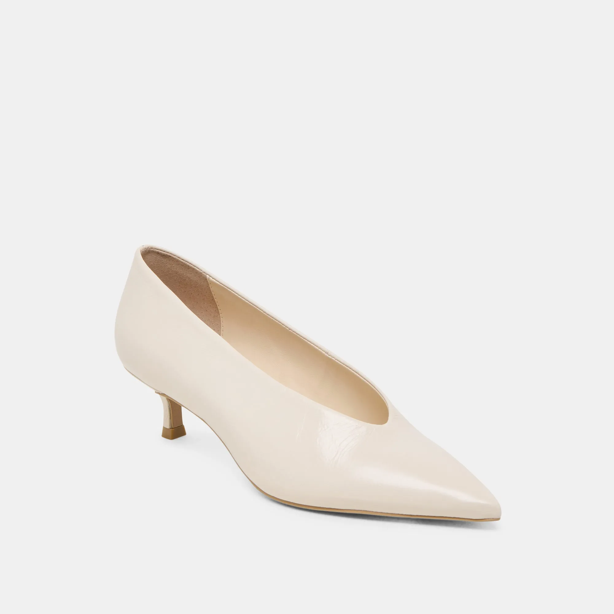 Luxe Craft ALWYN HEELS BONE CRINKLE PATENT