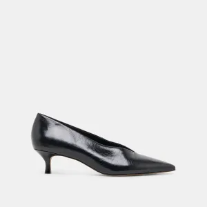 ALWYN HEELS MIDNIGHT CRINKLE PATENT Icon Piece padded insole