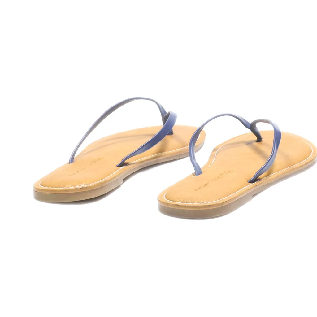 Amazon Essentials Flip Flops Leather Blue Colour For Women