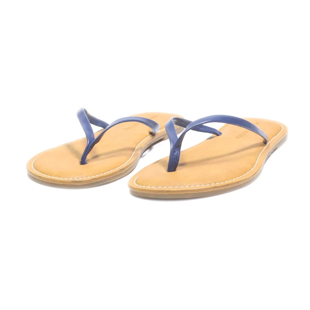 Amazon Essentials Flip Flops Leather Blue Colour For Women