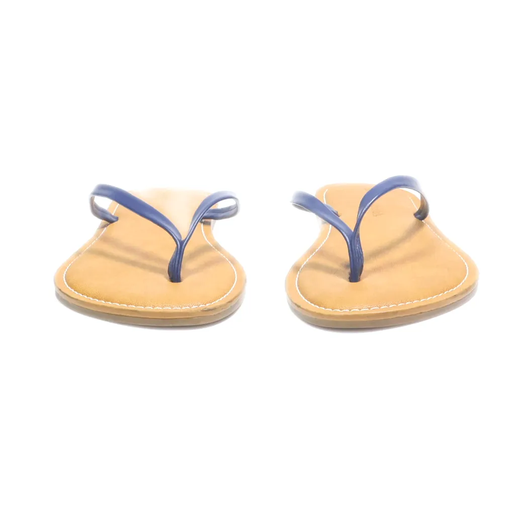 Amazon Essentials Flip Flops Leather Blue Colour For Women