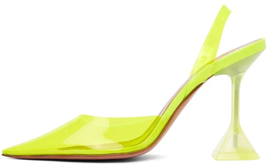 Amina Muaddi Yellow PVC Holli Sling Heels