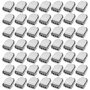 Amosfun 100pcs Shoelaces Buckle Lock Metal Tieless Laces Clasps Tail Clip Lock Tip Ends Connector for Kids Adults Shoelaces Repair