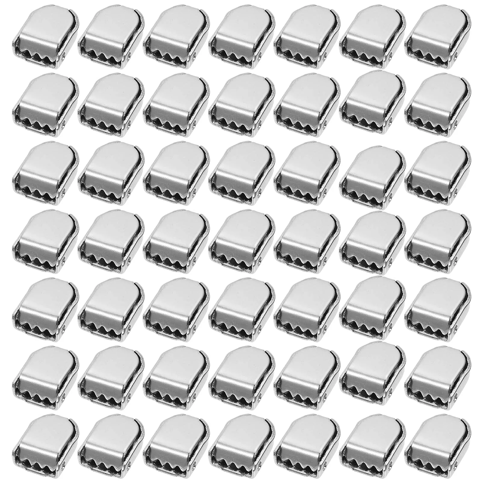 Amosfun 100pcs Shoelaces Buckle Lock Metal Tieless Laces Clasps Tail Clip Lock Tip Ends Connector for Kids Adults Shoelaces Repair