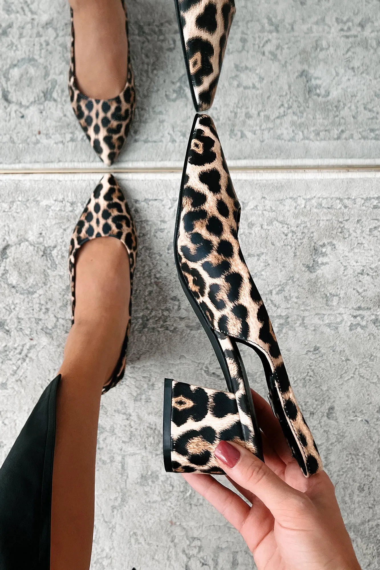 Animal Instincts Slingback Heels (Leopard)