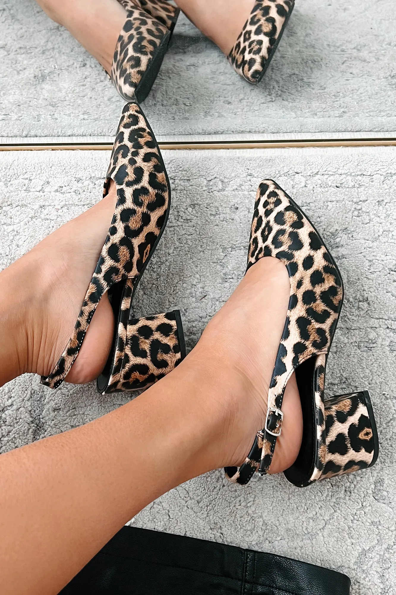 Animal Instincts Slingback Heels (Leopard)