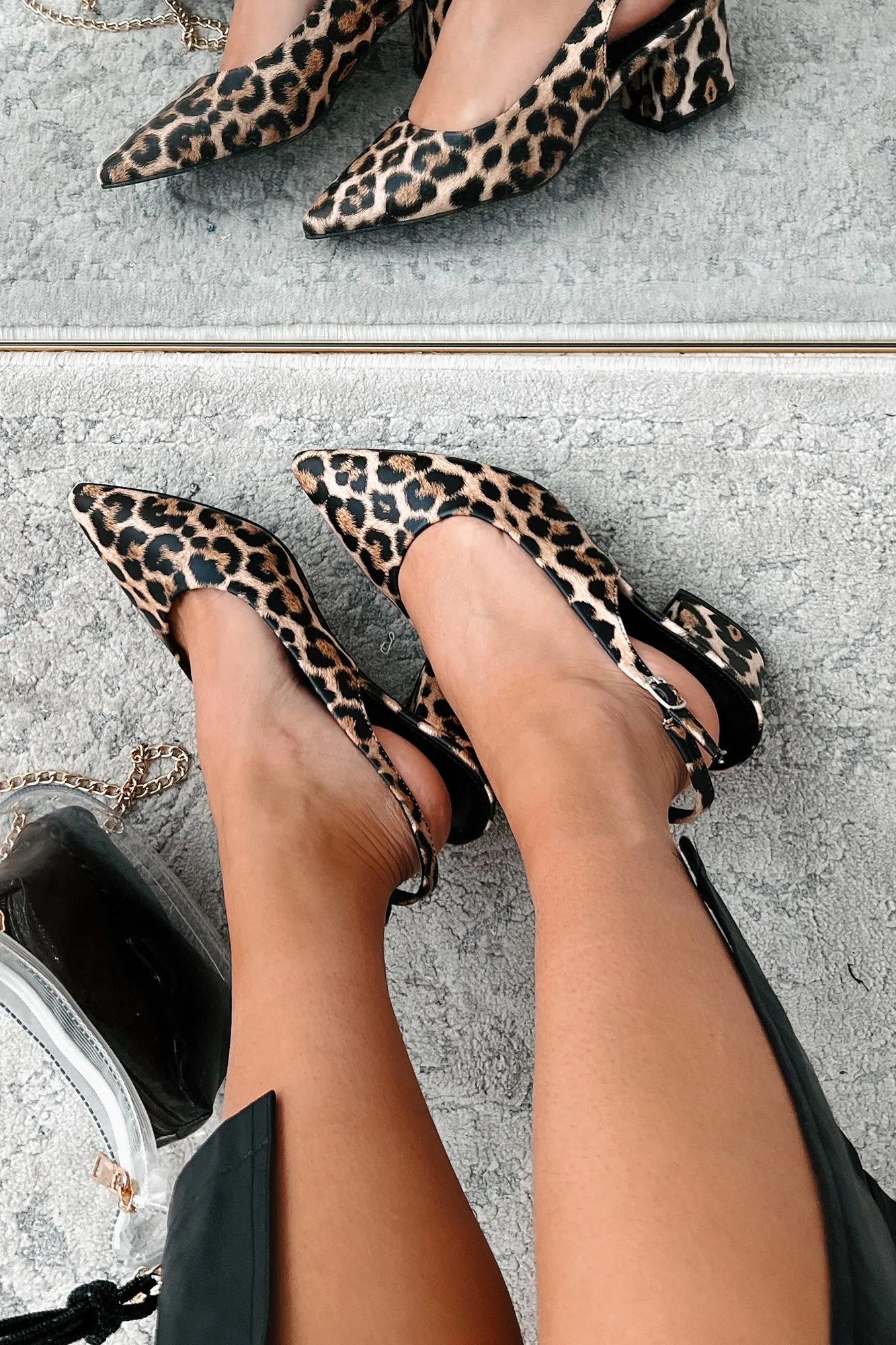 Animal Instincts Slingback Heels (Leopard)