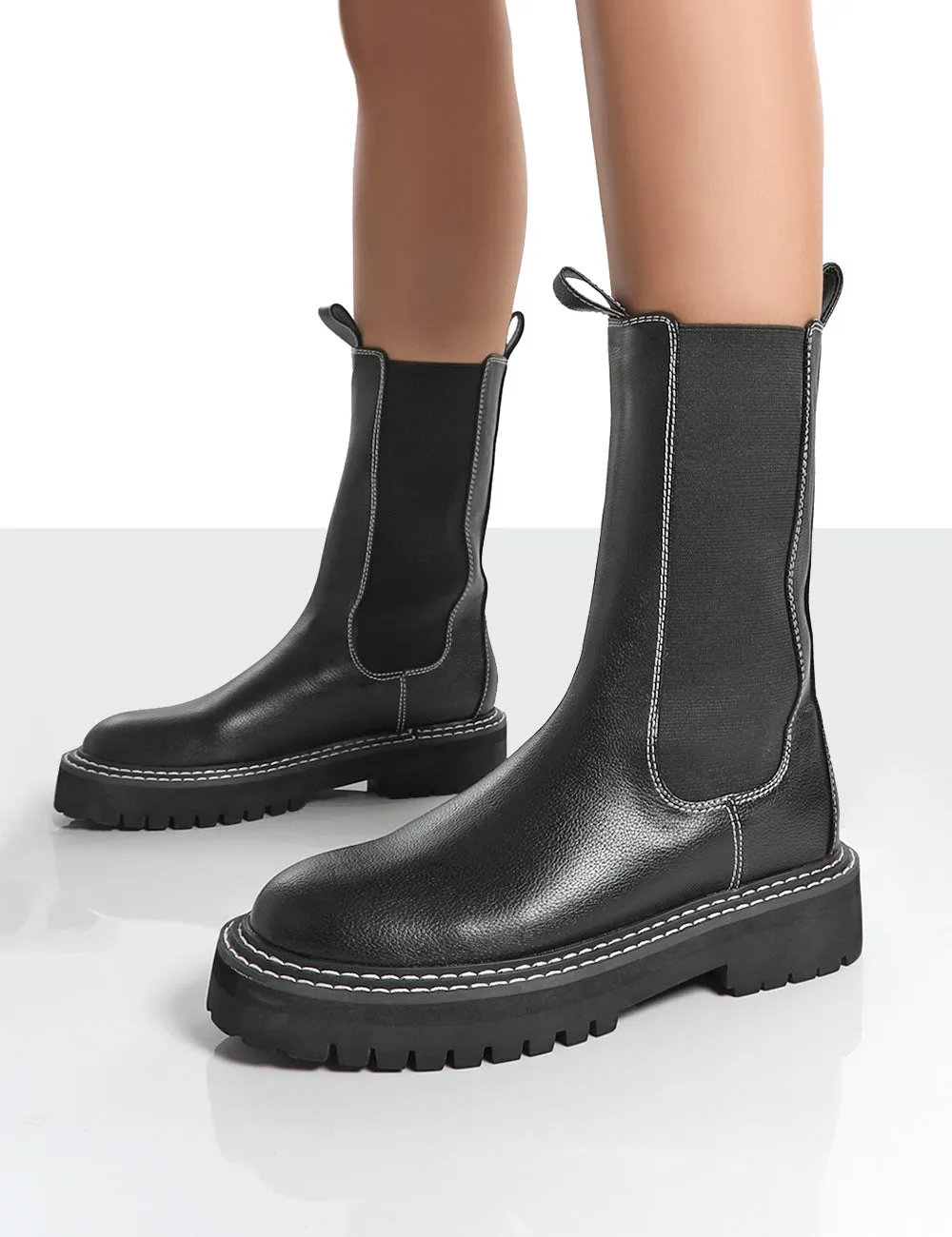 Animate Black Ankle Chelsea Boots