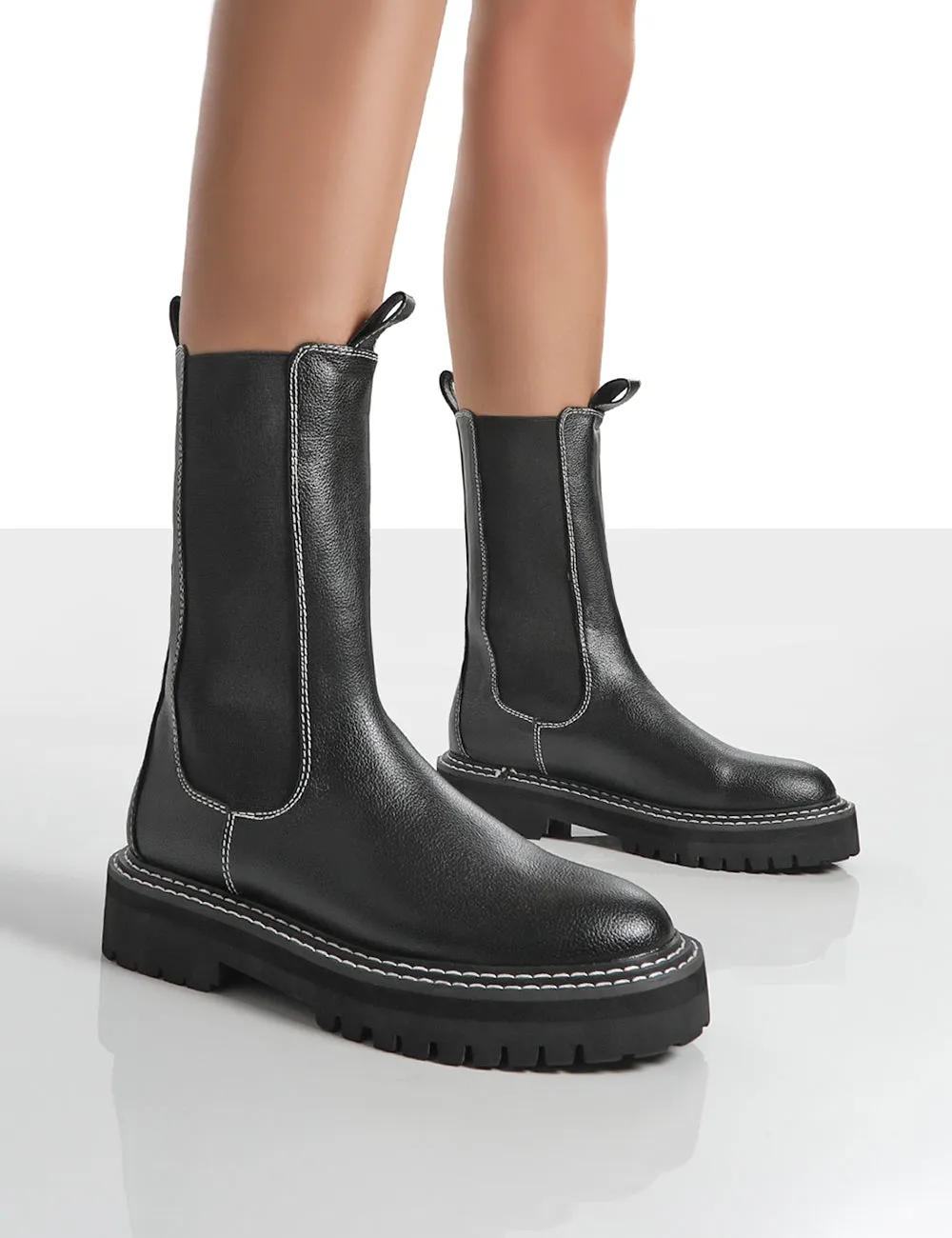 Animate Black Ankle Chelsea Boots