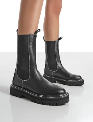 Animate Black Ankle Chelsea Boots