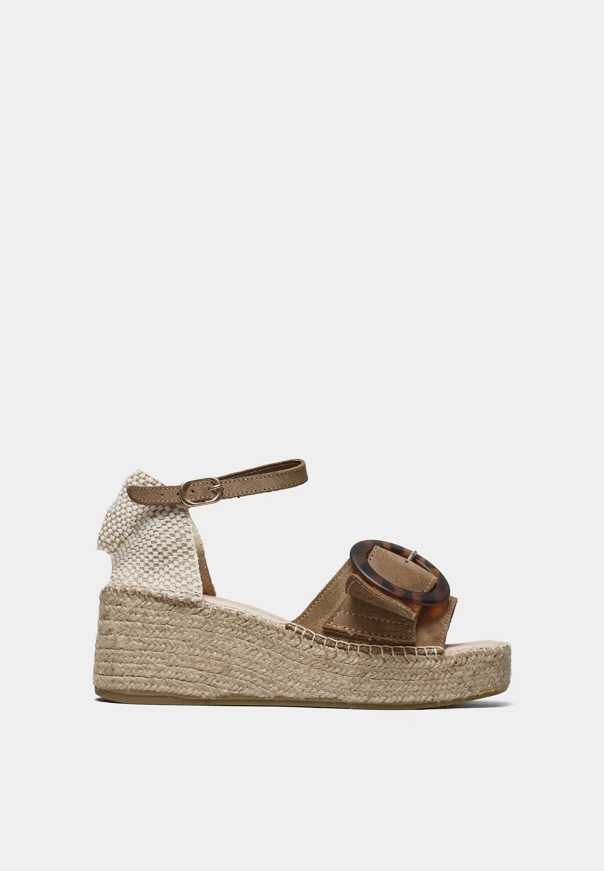 Anisa Platform Wedges Taupe Suede