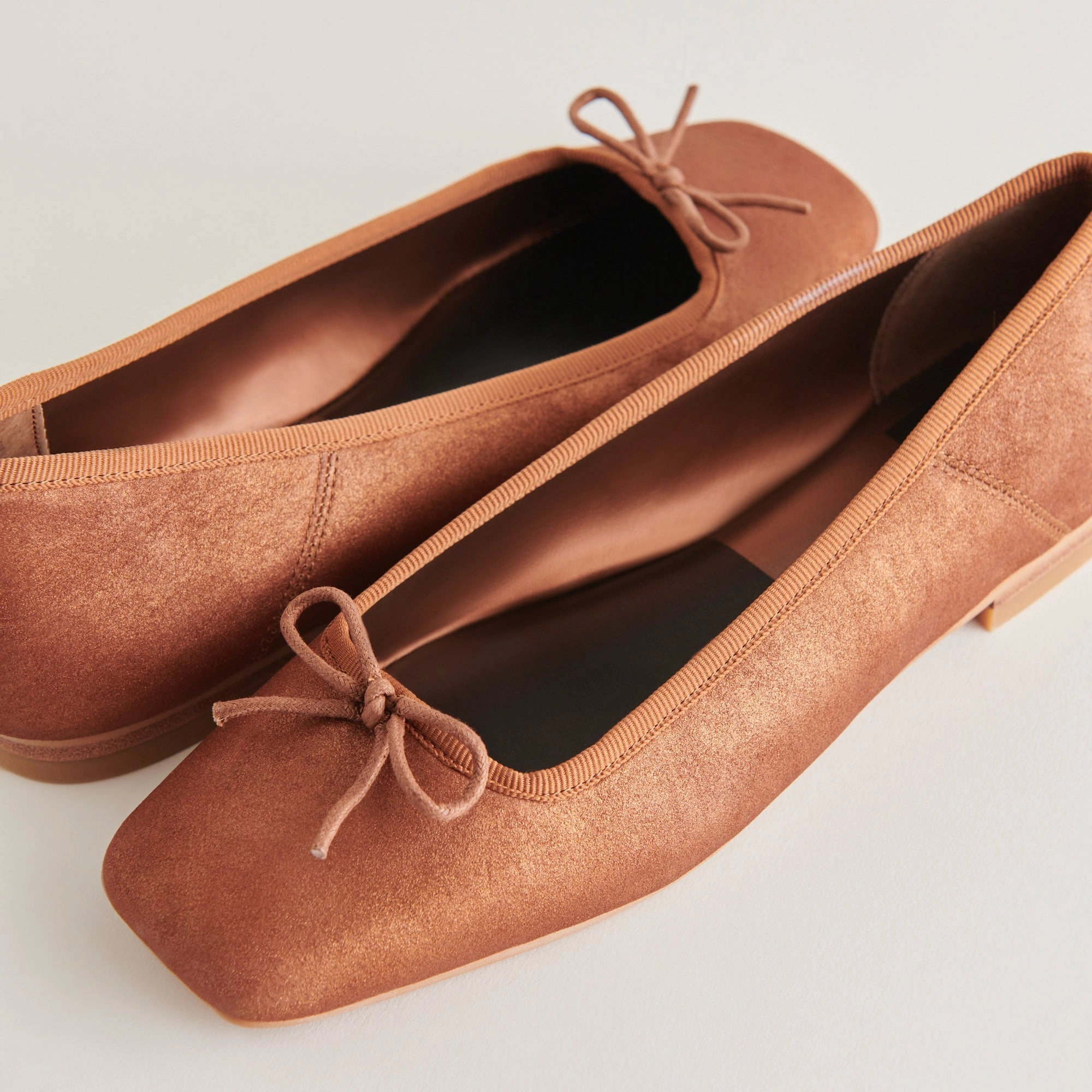 Lace Up Taste Glow ANISA BALLET FLATS COPPER METALLIC SUEDE - re:vita