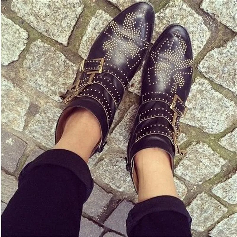 Ankle Boots Rivet Flower Susanna Studded Cowboy Boots
