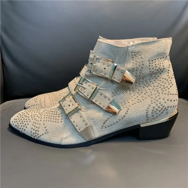 Ankle Boots Rivet Flower Susanna Studded Cowboy Boots
