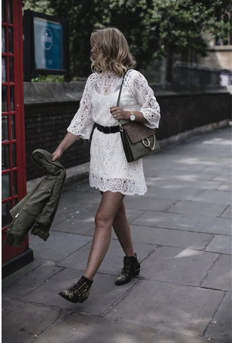 Ankle Boots Rivet Flower Susanna Studded Cowboy Boots