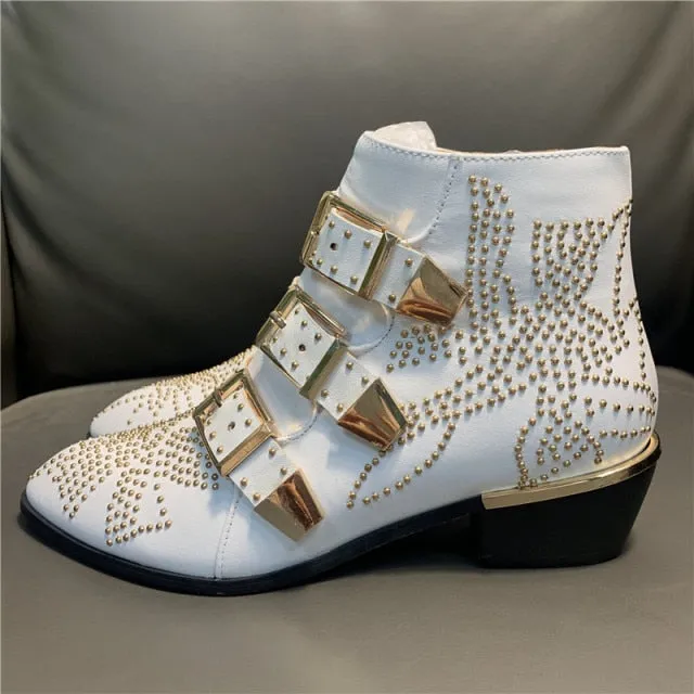 Ankle Boots Rivet Flower Susanna Studded Cowboy Boots