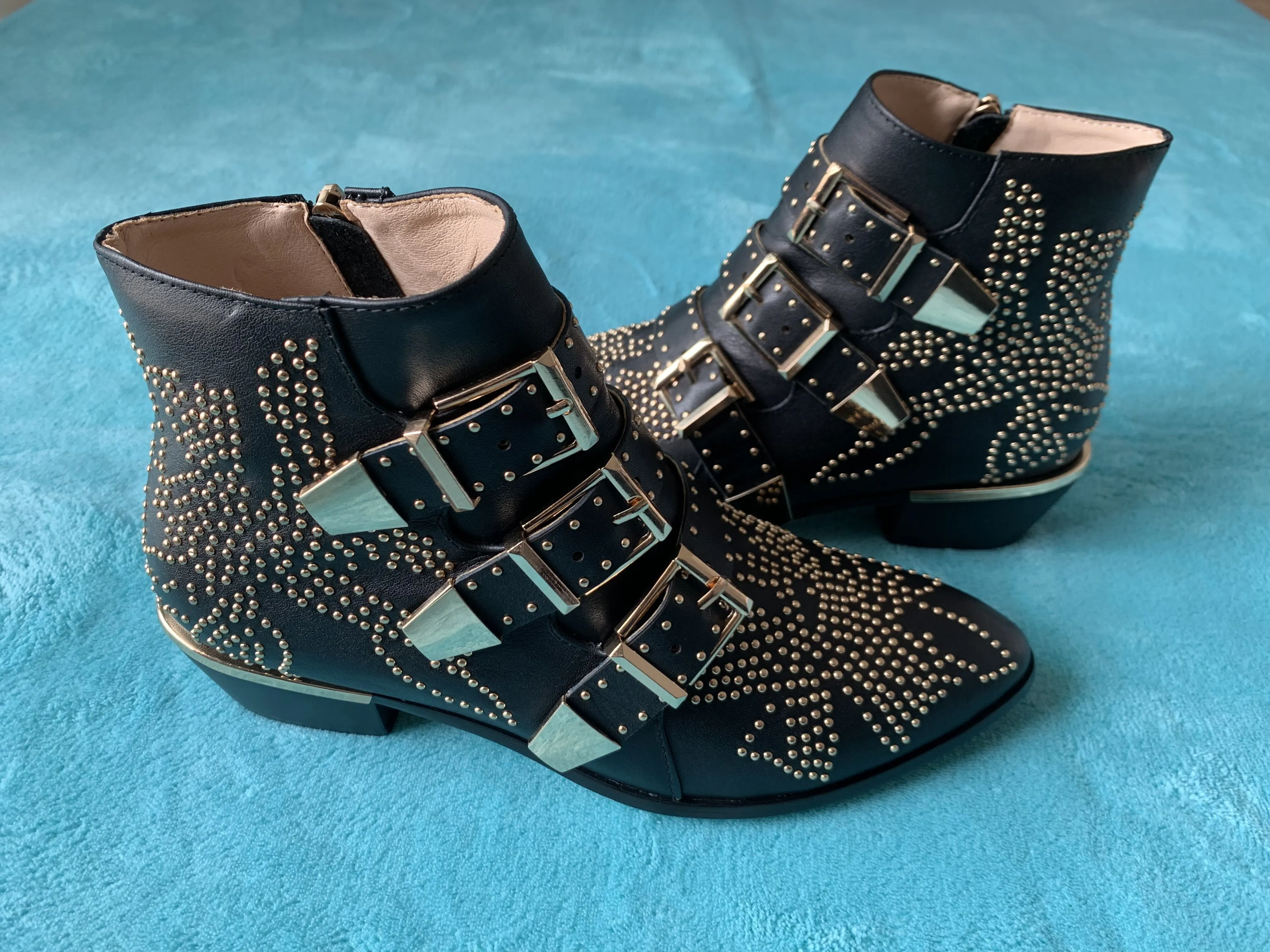 Ankle Boots Rivet Flower Susanna Studded Cowboy Boots
