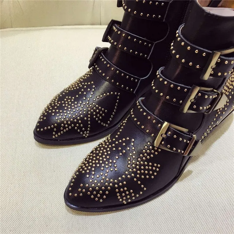 Ankle Boots Rivet Flower Susanna Studded Cowboy Boots