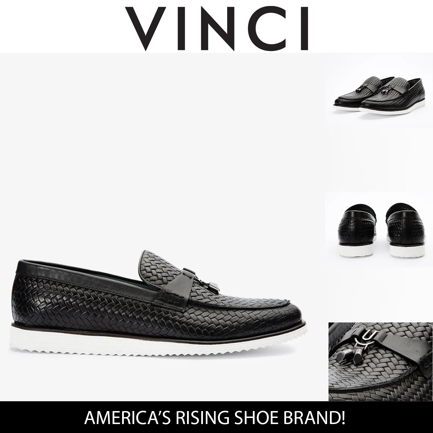 The Sperry Black Leather Tassel Loafer Men Shoe Shock absorption Union Shade