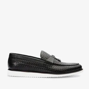 Four Season The Sperry Black Leather Tassel Loafer Men Shoe