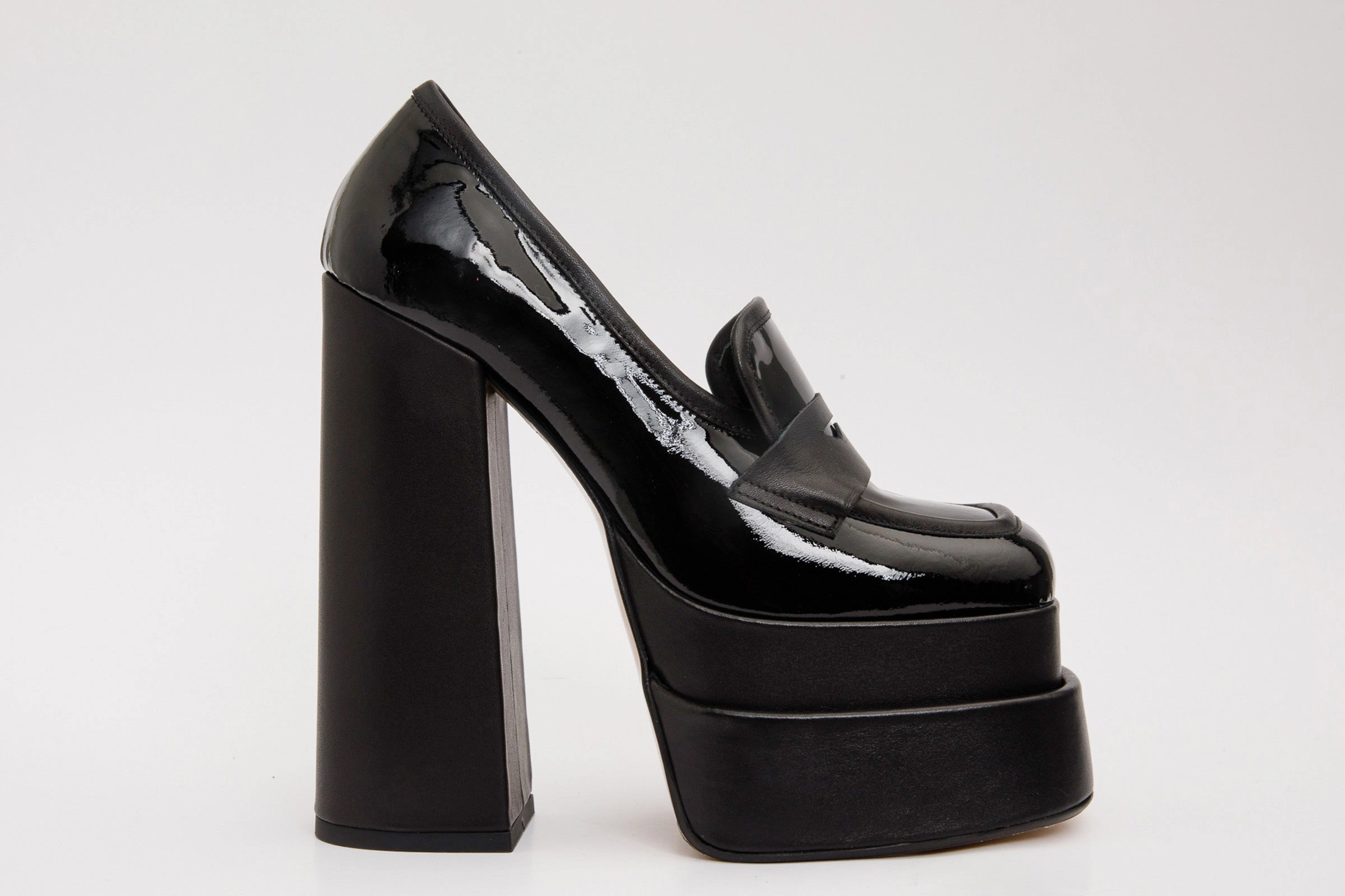 Anatomical Last Shape The Latino Black Leather Platform Heel Pump Women Shoe Final Sale!