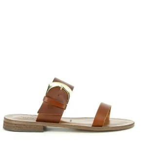 Antichi Romani 926 Cuoio Tan Two-Strap Slides