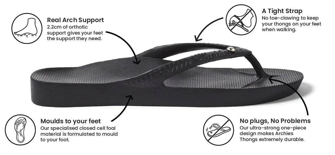 Archies Support Thong Crystal Black