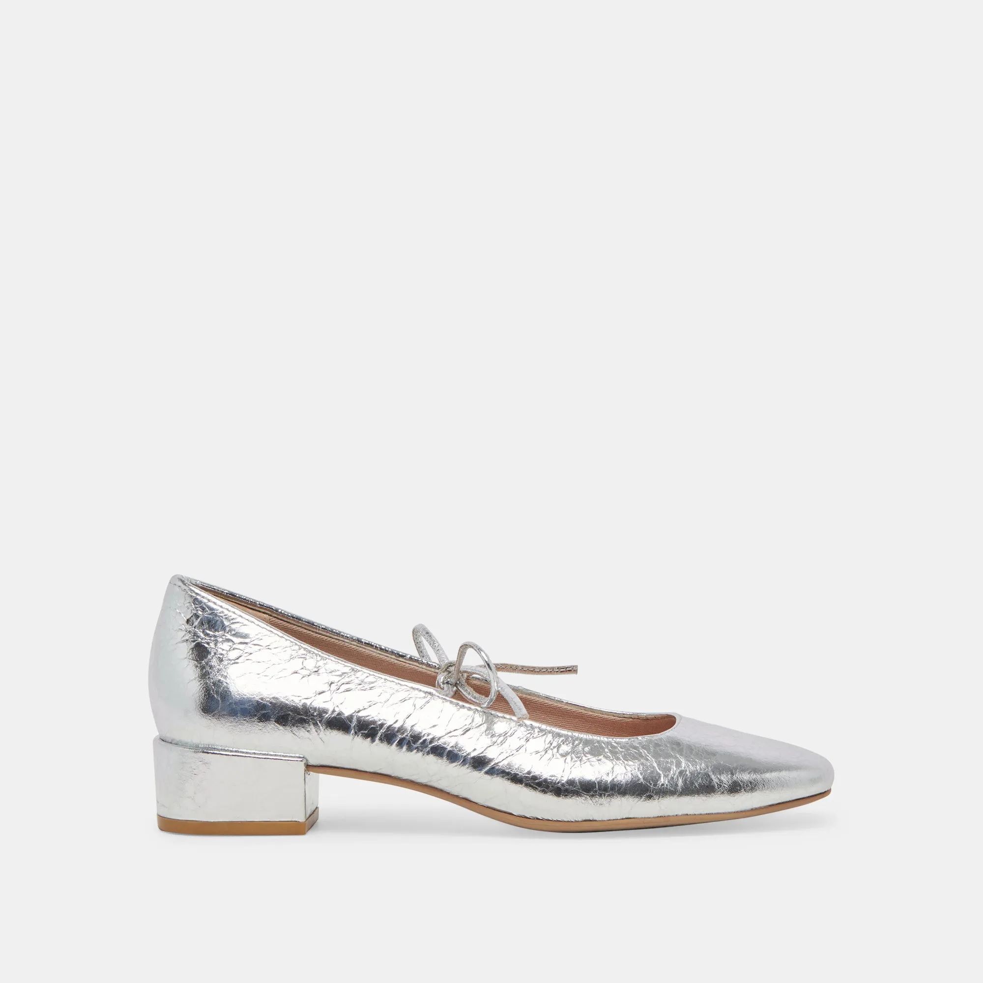 Versatile Pair ARDIEN HEELS SILVER CRINKLE PATENT