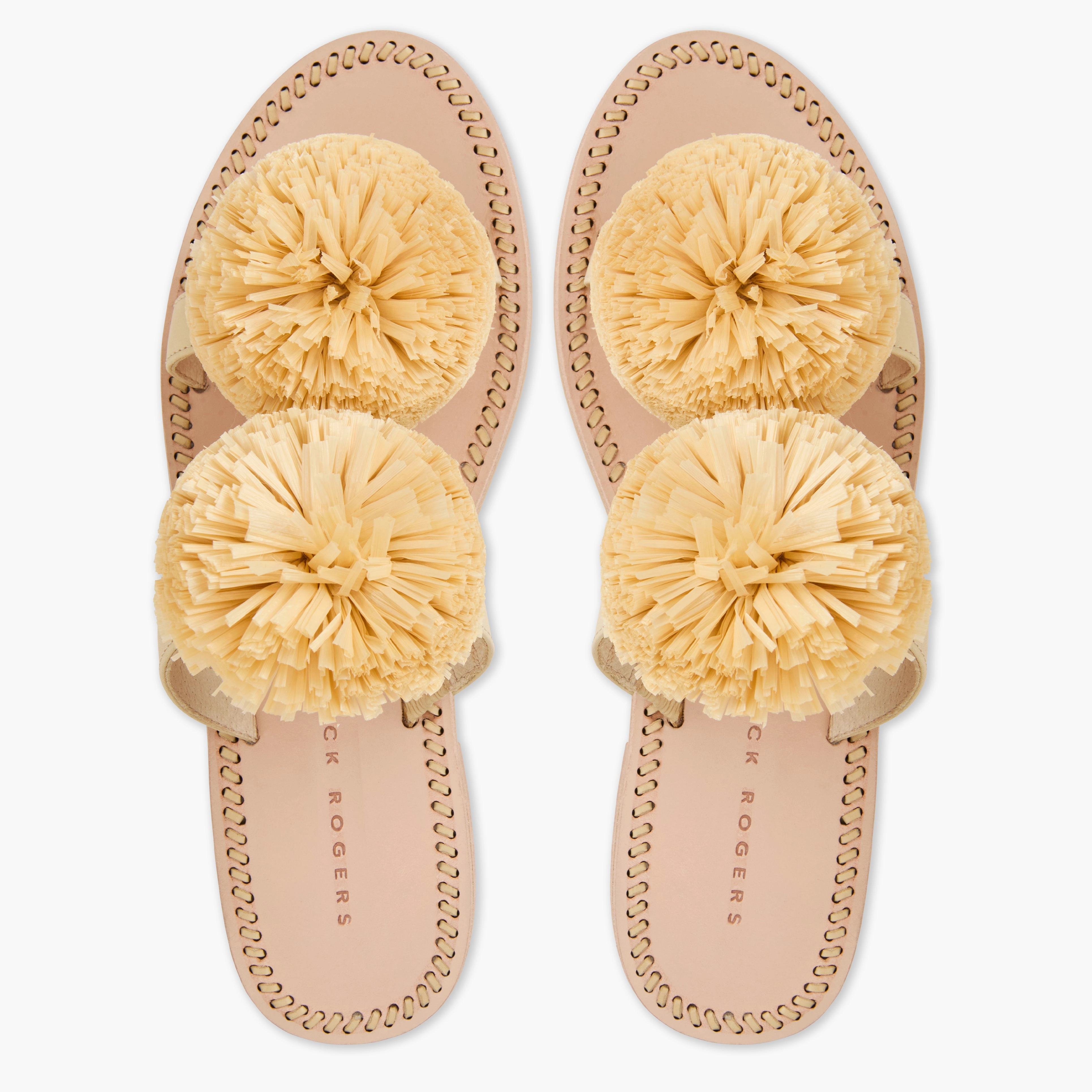 Resort Ready Stylish Design Daffodil Raffia Flat Sandal
