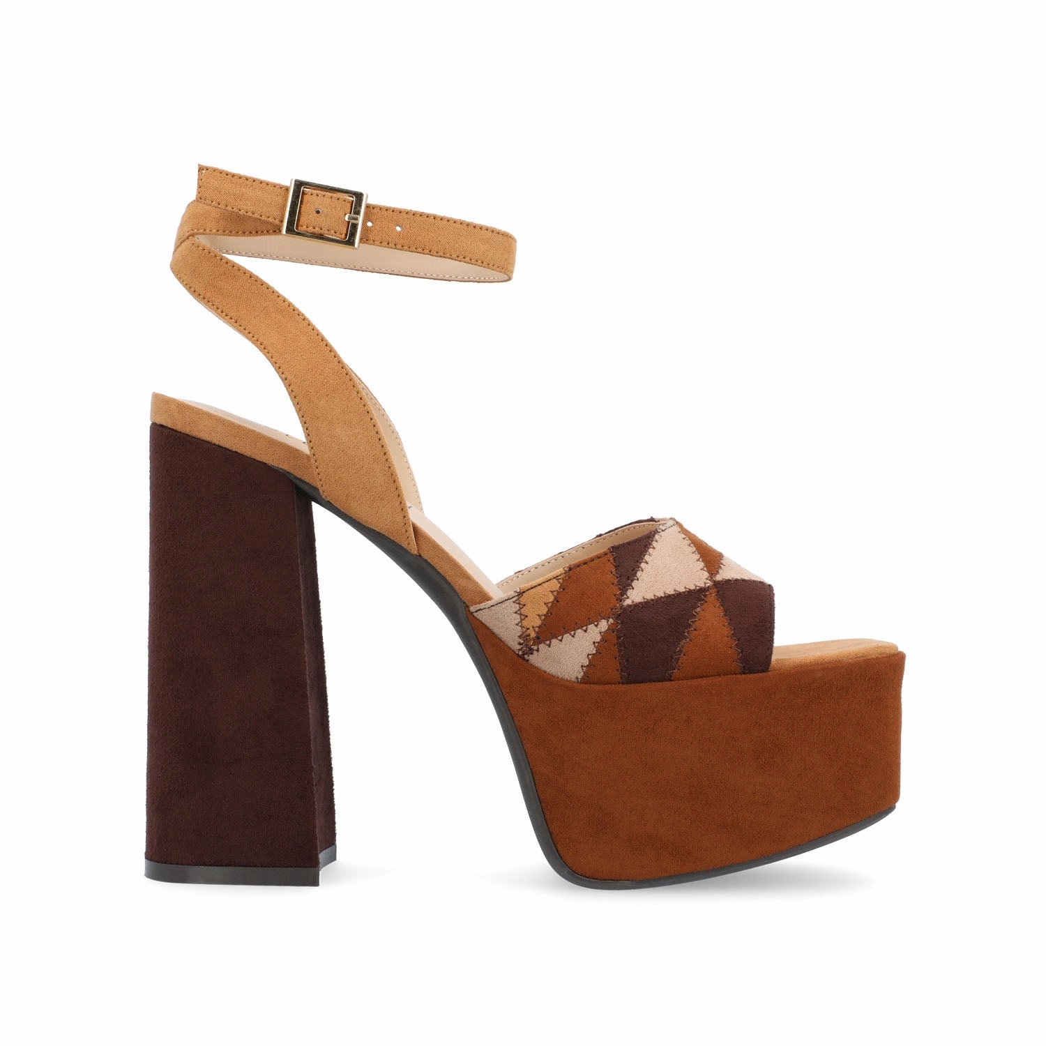 ASHERBY STRAPPY HEELED SANDALS IN FABRIC Adjustable band