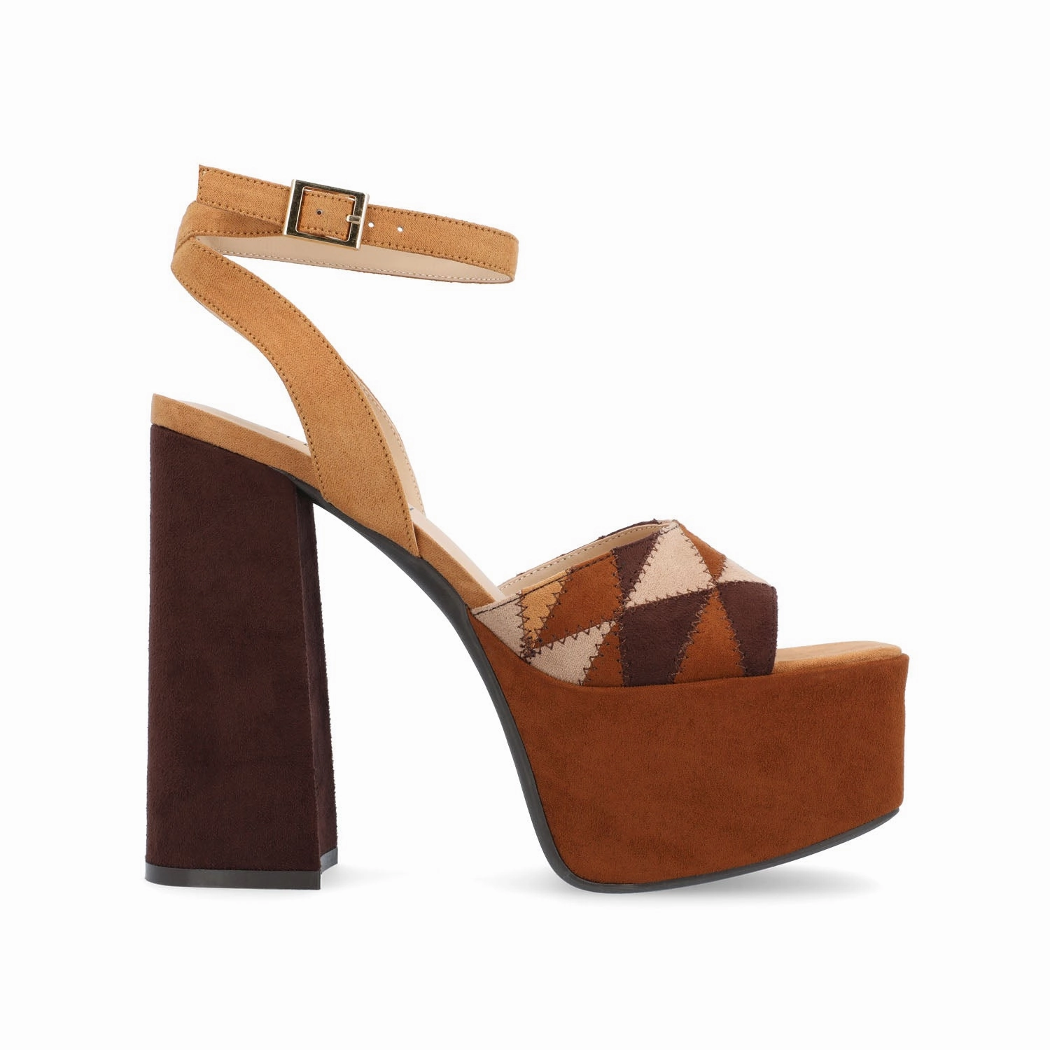 Summer Footwear for Men hollow design ASHERBY STRAPPY HEELED SANDALS IN FABRIC