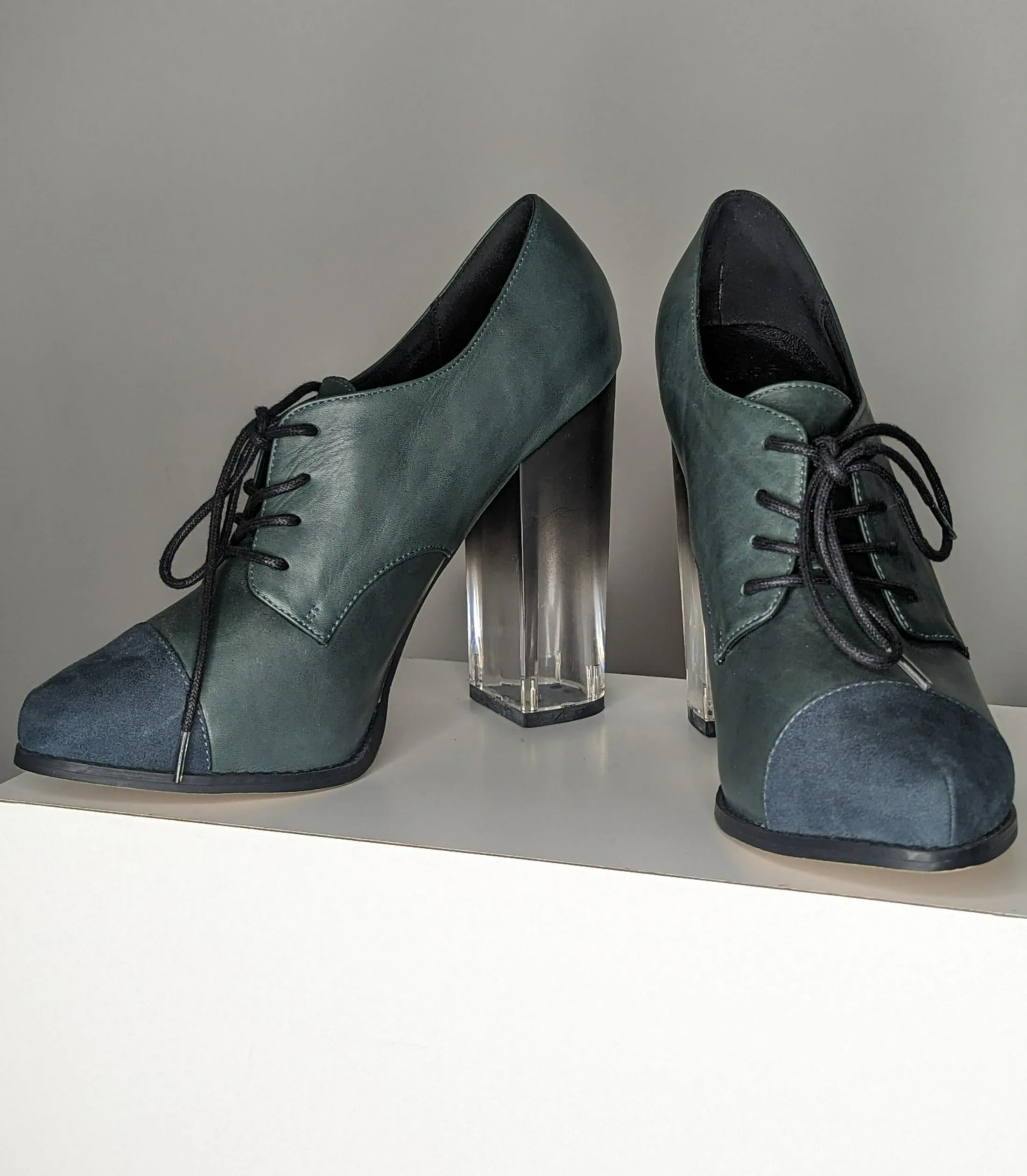 ASOS Lace-Up Chunky Clear Ombre Platform Heels