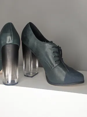 ASOS Lace-Up Chunky Clear Ombre Platform Heels