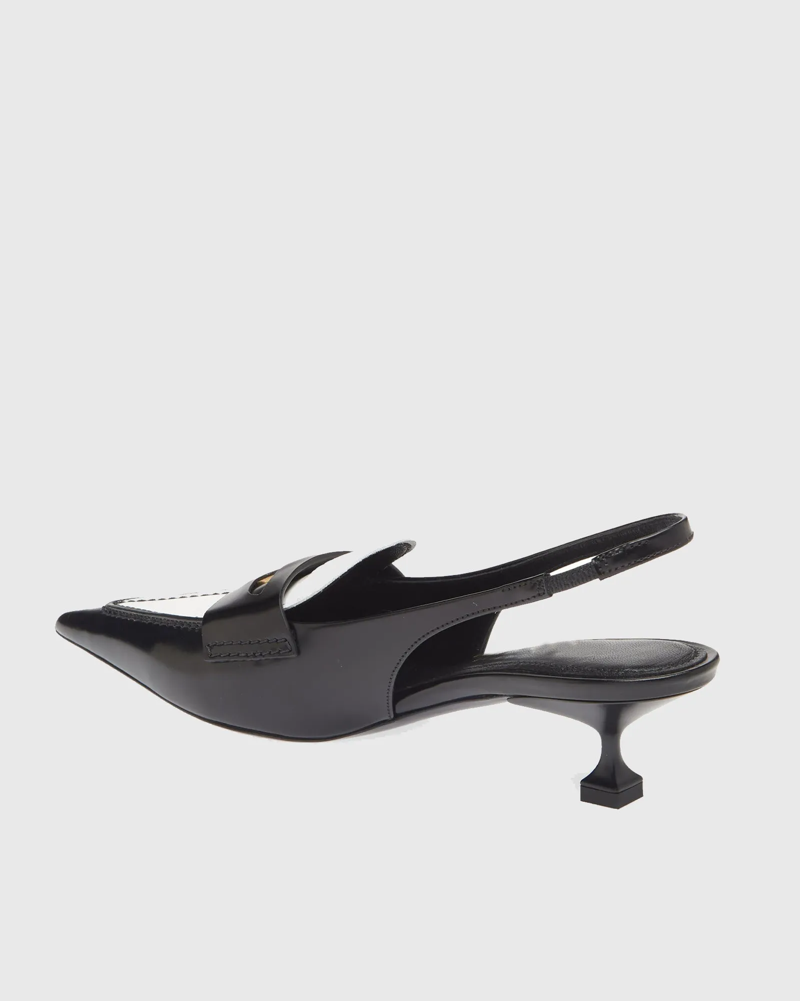 Atena Coins Leather Slingback Kitten Heels