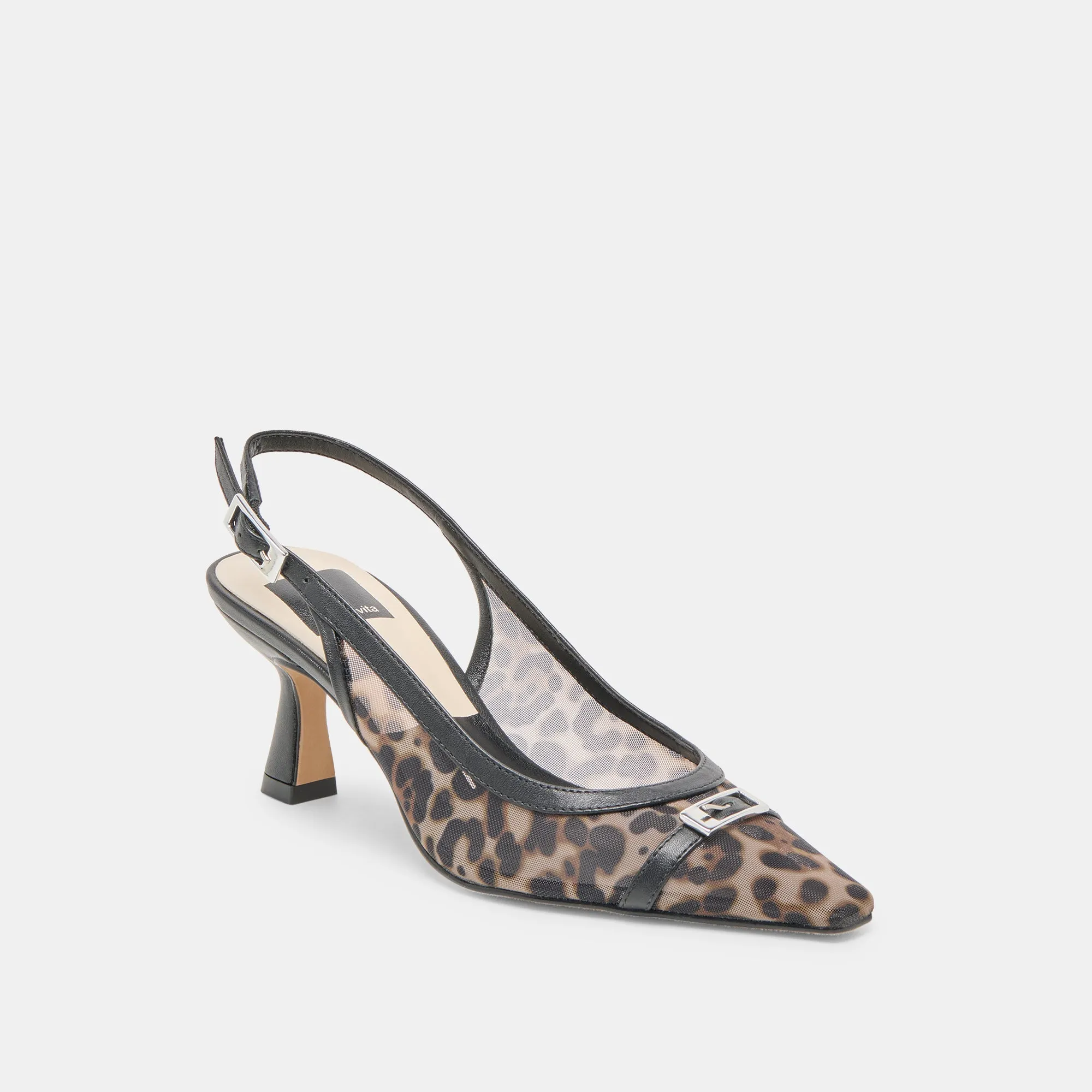 Elegant Footwear LORINE HEELS LEOPARD MESH
