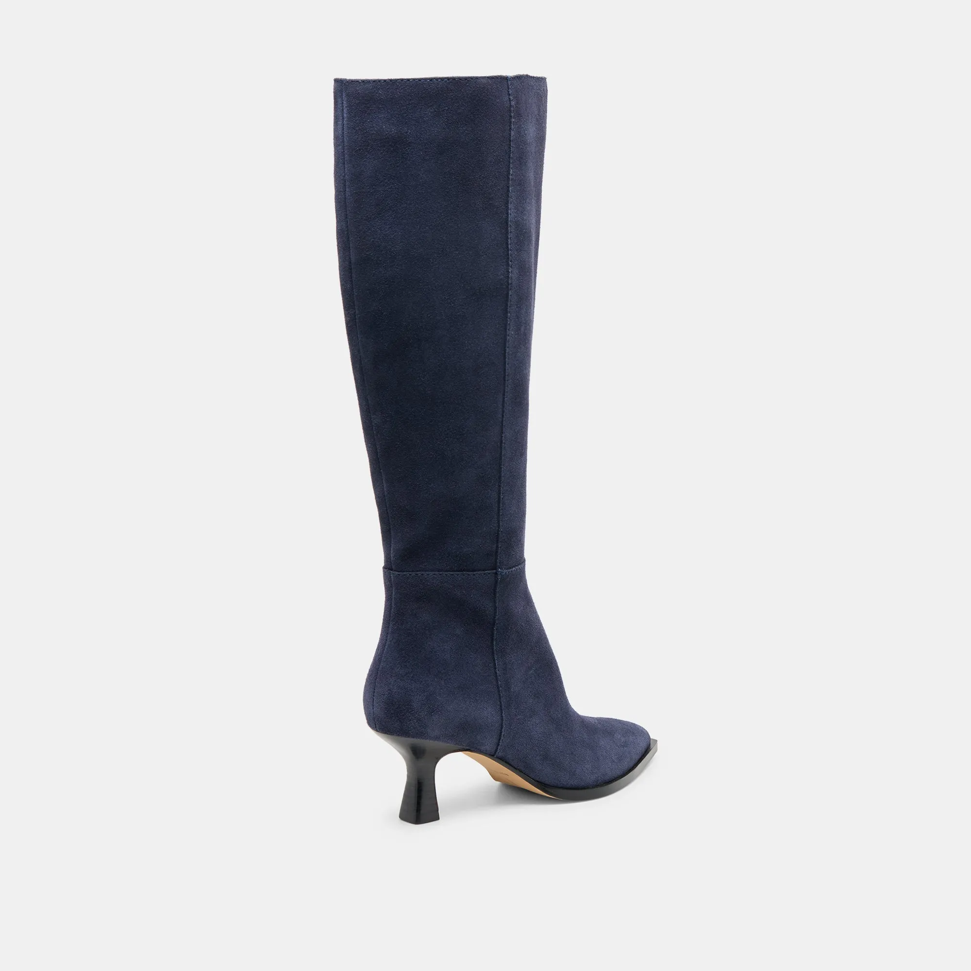 AUGGIE WIDE CALF BOOTS NAVY SUEDE Seamless Comfort Work Commute