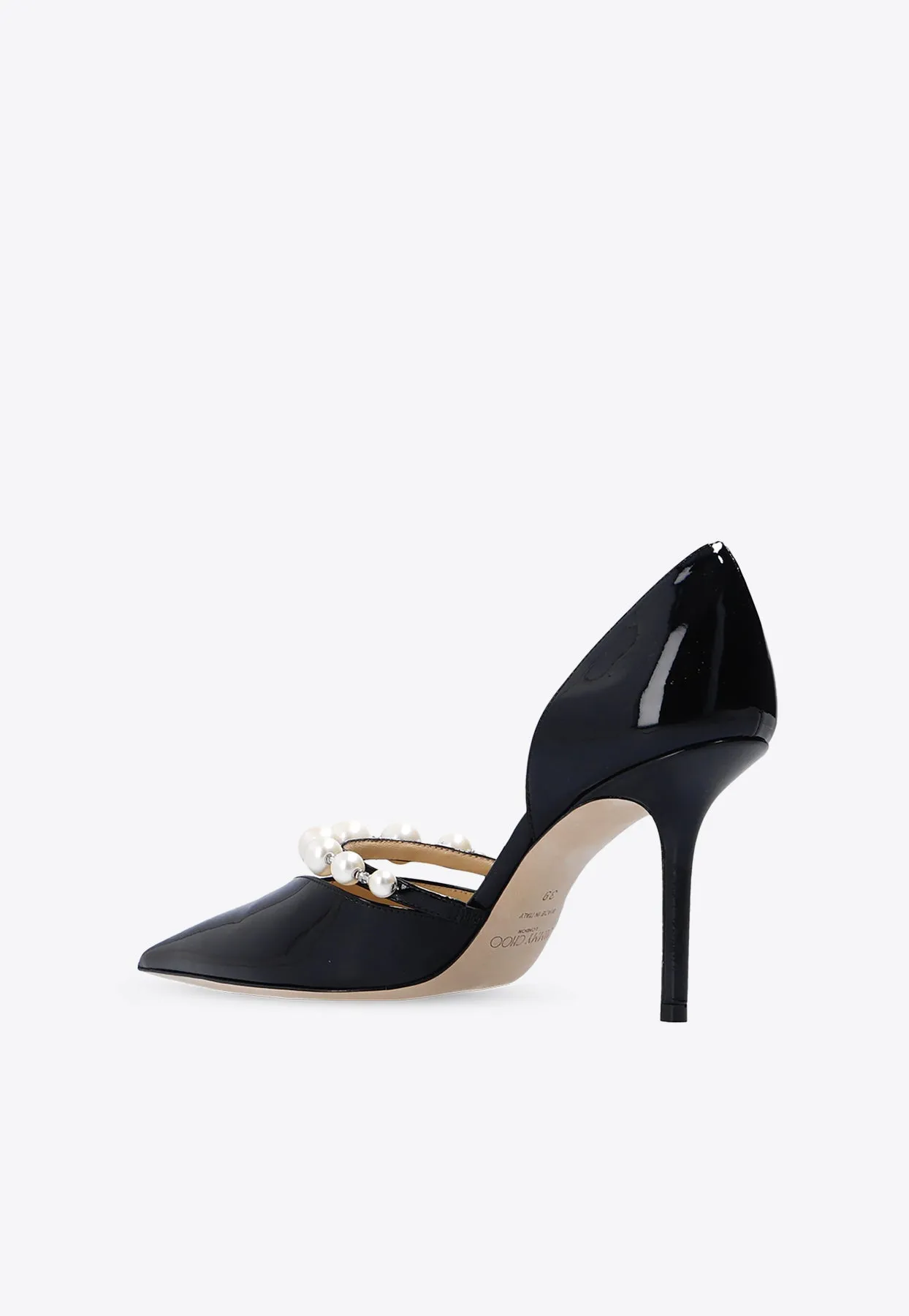 Aurelie 85 Pearl Embellished Patent Leather Pumps