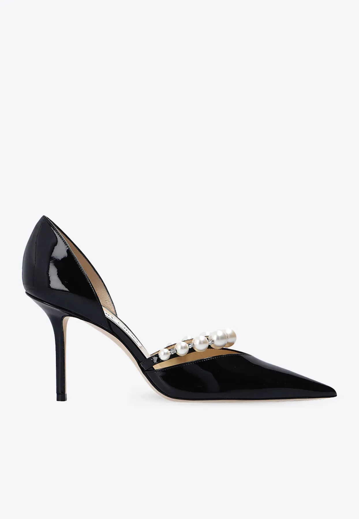 Aurelie 85 Pearl Embellished Patent Leather Pumps