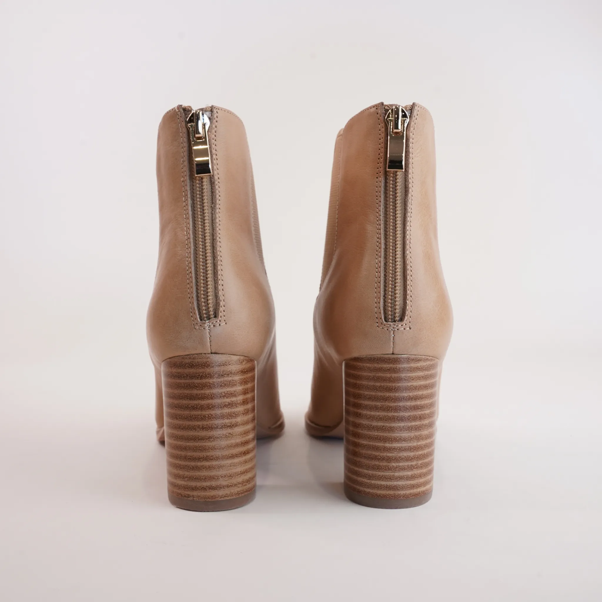 Ayer Cappuccino Leather Ankle Boots
