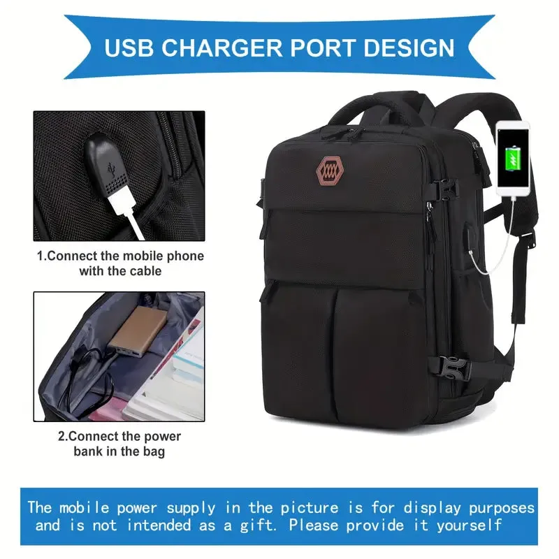 Bags Men's Large Capacity Travel Backpack With Shoe Compartment