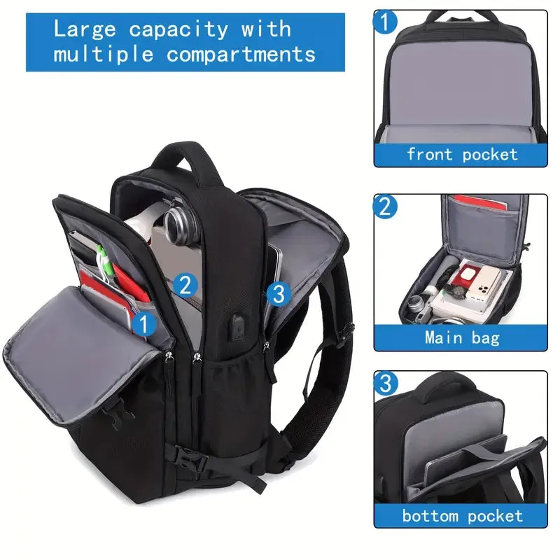 Bags Men's Large Capacity Travel Backpack With Shoe Compartment